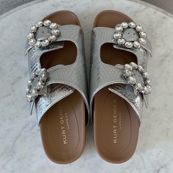 Kurt Geiger London Women's Marlo Crystal Croc-Print Sandals 36.5 - Picture 5 of 11